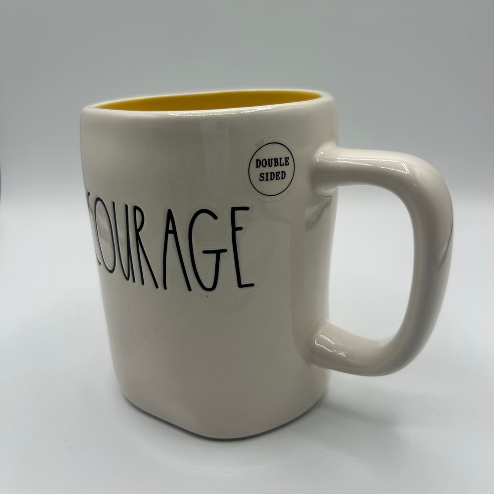 Rae Dunn Wizard of Oz Cowardly Lion Courage Mug Ivory Yellow Artisan Collection - Picture 3 of 6